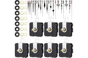 RAINPOP Uhrwerk für Wanduhr 7 Stücke Uhrwerke mit 7 Satz Zeiger Hoch Drehmoment Langer Und Kurzer Welle Quarz Lautlos Uhrwerk für Bewegung Ersatz Batteriebetrieben, Uhrwerk Wanduhr Reperatur Teile