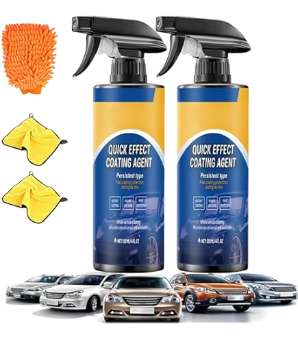 Lot De 2 Vaporisateurs Avancés Pour Revêtement De Voiture à Action Rapide, 3 En 1, Haute Protection, Spray De Polissage De Cire Sans Eau, Restaure La Brillance Et Protection Durable