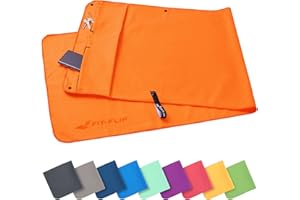 FIT-FLIP Ręcznik treningowy z mikrofibry - Ręcznik fitness z kieszenią zapinaną na zamek + klips magnetyczny - Kompaktowy i szybkoschnący - Ręcznik sportowy Gym