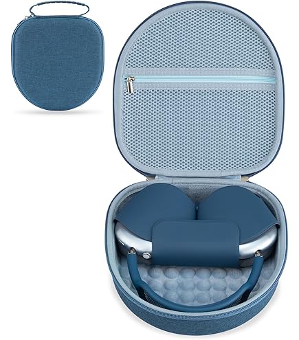 SOULWIT Draagbare Smart Case voor AirPods Max, beschermende magnetische PU-leren hoes met ondersteuning voor energiebesparende modus