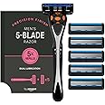 by Amazon Men's 5 Blade Razor + 6 Refills