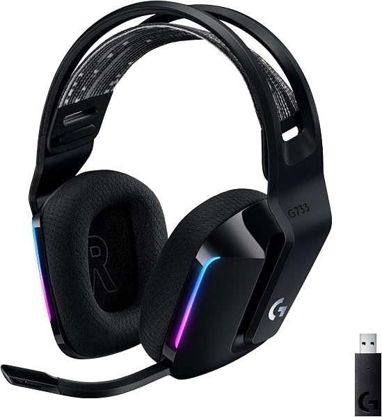 Logitech G G733 Lightspeed Headsets, Schwarz - 1