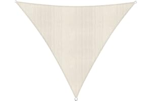 Lumaland Toldo Triangular | 3 x 3 x 3 Metros Resistente a la Intemperie, protección Solar, Incluye Cuerdas de fijación, para terraza, jardín y balcón, Sombra con protección UV [Crema]