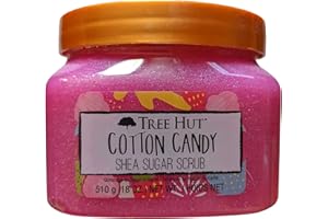 Tree Hut Cotton Candy Shea Sugar Scrub 18 Oz! Formulated With Real Sugar, Certified Shea Butter And Strawberry Extract! Exfoliating Body Scrub That Leaves Skin Feeling Soft And Smooth! (Cotton Candy)