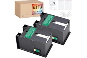 ATTA T6711 Ink Maintenance Box Compatible With Epson WF-3520 Maintenance Box Tank C13T671100 T6711 for WF-3010 WF-3530 WF-3540 WF-3620 WF-3640D WF-7110 WF-7210 WF-7610 Printer (2 Pack)