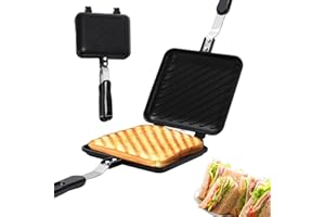 AEIOFU Toasted Sandwich Maker Camping Toaster Toaster Toastie Toastie Maker Press Sandwich à double face avec poignée anti-calcul