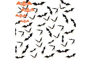 JONAMI Decorazioni Halloween Pipistrelli Adesivi 3D per Parete, Forniture Festa di Halloween per Finestra Muro Porta di Casa – 60 Pezzi