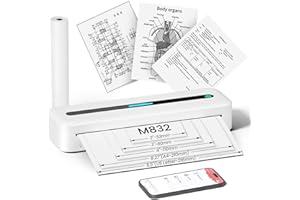 COLORWING Stampante Portatile - M832 Stampante Termica Portatile A4, Stampante Bluetooth, Stampante Senza inchiostro per Smartphone