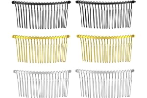YUNMOXIAO 6Pcs Hair Comb 20 Teeth Fancy DIY Metal Wire Hair Clip - Wire Twist Bridal Wedding Veil Combs for Women (Mixed)