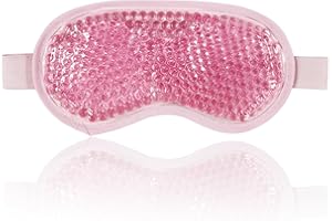 Jinpojun Augenmaske Kühlend, Gel Augenmaske Kühlbrille, Cooling Eye Mask mit Gelperlen für Heiße Kältetherapie, Entspannung & Verspannungen Linder, für Dunkle Kreise (Rosa)