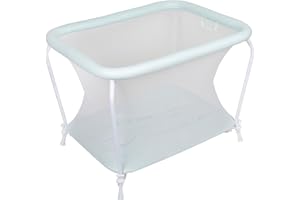 PLASTIMYR - Parque Americano Rectangular para Bebés | Plegable y Compacto | Resistente y Fácil de Limpiar | Incluye 2 Asas de Sujeción, Estampado Búho Menta, Nailon y Metal