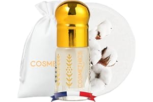 Cosm'Ethics® | Musc Tahara Blanc parfumée 3ml | Deodorant femme | Purification période menstruelle | Musc intime femme fraîcheur longue durée | Gel Intime pour Femme | 1 Lingette Bambou Fournie