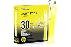 Glow Fever Bastoncini luminosi di sicurezza militare di emergenza, 15,2 cm, si illuminano ultra luminosi con 12 ore di durata, per escursioni, feste, campeggio, oscuranti, kit di sopravvivenza agli