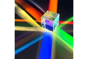 RYGRZJ Magic Prism Cube Optical Glass,Clear Glass Crystal Prism Cube Suncatcher Rainbow Maker,Science Learning Rainbow Beams Toys Educational Glass Physical Gifts