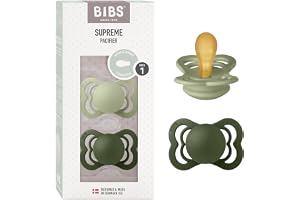 BIBS Supreme Napp 2-pack, BPA-fri, Symmetrisk sugdel. Naturgummilatex, Storlek 1 (0-6 månader), Sage/Hunter