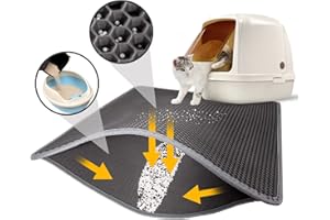 Louis Donné Katzenklo Matte, Katzenstreu Matte Katzenklo Unterleger Waben Design Katzenklo Vorleger wasserdichte Doppelte Schichte Entwurf Bienenwabe Katzenstreu Matte(30 * 30cm, Grau)