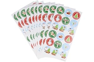 Henbrandt Single Pack of Large Christmas Stickers 2.5cm - 180 Festive Holiday Designs Per Pack, Party Favours Stocking Fillers Rewards Crafts Decorations Children Adults Celebrations