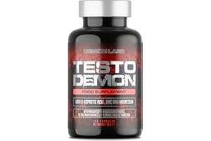 Demon Labz Testo Demon – Complexe Zinc & Acides Aminés pour hommes avec Maca, Vitamines B et Extraits Botaniques – 120 Gélules (30 Portions)