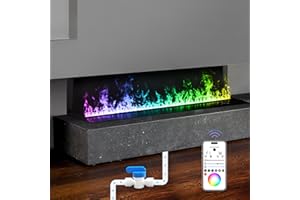 MEXHOM Chimenea de Vapor de Agua, Chimenea eléctrica con App/Control Remoto, 3D Multicolor, sin función de calefacción, 180 cm【Conecta al Grifo】