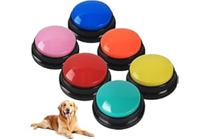 BUCOMTU Buzzer Enregistrable 6 pièces Bouton Chien avec Enregistrement de 30 Secondes pour Le Dressage et Le Jeu des Animaux