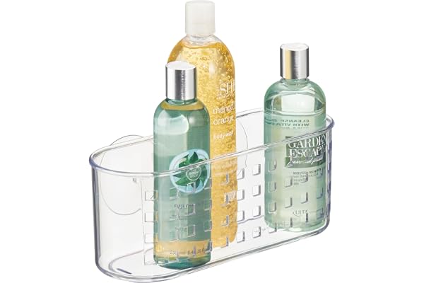 iDesign 41600Eu Panier à Ventouses de Douche Transparent
