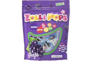 Zollipops Clean Teeth Pops, Anti Cavity Lollipops, Grape, 15 Count by Zollipops