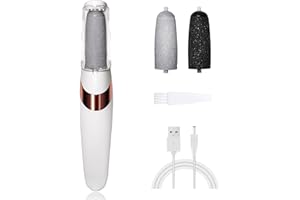 UQQU Elektrische Fußfeile, Elektrischer Hornhautentferner für Füße, Wiederaufladbare Elektrische Fuß-Hornhautentferner-Pediküre-Kits, Entfernt Trockene Haut Für Glattere Füße - Weiß