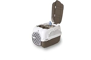 Bama Jaula de Transporte para Mascotas con Cuencos - Cómoda y Práctica - 52x33x34 cm