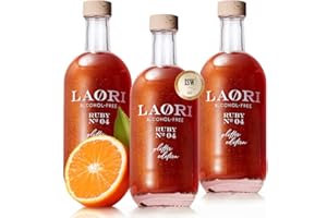 Laori Alkoholfreier Glitzer Spritz 3x500 ml | Alkoholfreier Aperitif mit Glitzer ohne künstliche Aromen | Pflanzliche Farbstoffe | Perfekt für Spritz | Geschmack von Orange+Grapefruit | Nur 65 kcal