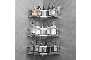 AceMining Porta Sapone per Doccia, 3 Pack Argento Mensola Doccia con Adesivo, 201 Acciaio Inossidabile Porta Bagnoschiuma Resistente alla Ruggine, Shampoo Accessori