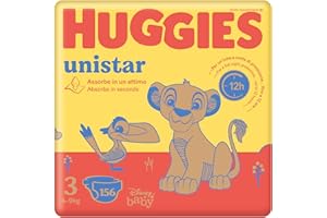 Huggies Unistar Pieluchy Rozmiar 3 (4-8 kg), Opakowanie po 156 pieluch