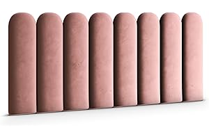 Muralo - Samt Wandkissen Stoff Polster-Paneel für Schlafzimmer Wohnzimmer Bett Wandpolster Bettkopfteil Lendekissen Modern Luxus Gepolstert Magic Velvet (Altrosa, 30 cm x 80 cm)