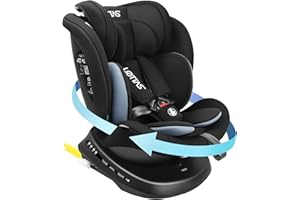 LETTAS i-Size Siège Auto Isofix 360°Pivotant Groupe 0+1/2/3, de la naissance à 12 ans(0-36 kg), 40-150 cm ECE R129