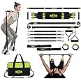 INNSTAR Upgraded Portable Home Gym 5.0, Adjustable Bench Press Resistance Bands,Full Body Workout Strength Training Equipment with Detachable Fitness Bar, Handles,for Home,Travel,Gym