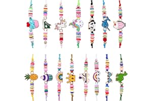 faburo 15pcs Braccialetti Amicizia Bambini, Braccialetto per Bambini Tessuti Unicorno Regolabile Intrecciati per Festa Compleanno Regalo Gioielli Ragazza