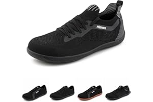 Anokar Arbeitsschuhe Herren Sicherheitsschuhe Damen Stahlkappenschuhe Minimalistische Schutzschuhe mit Stahlkappe Schwarz 39-47