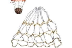 YANJIY Basketballnetz Ersatz, Basketballnetz Kette, Basketballnetz Outdoor, Basketballnetz 12 Loch, Basketballnetz Metall, für Indoor Basketballplatz, Campus Basketballplatz