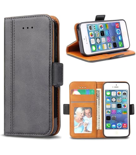 ONEFLOW Business Case Für IPhone 5s/5/SE (2016) – Klapphülle Mit Standfunktion, Kartenfach, Mint Blau, PU Leder