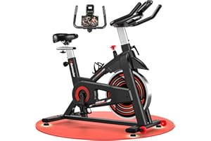 ‎ADVAMSOLER Advamsoler Heimtrainer Fahrrad, Indoor Fitnessbike mit LCD-Monitor, Tablet-Halterung und bequemem Sitzkissen, Ergometer Hometrainer Fahrrad Cardio Training Spinning Bike 140 kg Belastbar