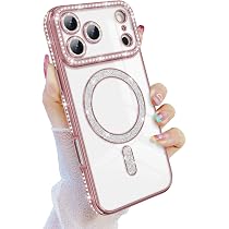 Custodia iPhone 15 Plus MagSafe Viola Trasparente con Supporto Fotocamera