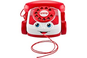 Fisher-Price Babyspielzeug rotes Plappertelefon, Mattel 80-jährige Jubiläumsedition, Spielzeug zum Hinterherziehen für Kinder und Kleinkinder ab 1 Jahr, JGG97