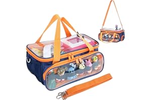 Raweao Torba do Toniebox, torba do przechowywania Tonie, z paskiem na ramię i uchwytem, podróżna torba do przechowywania figurek i akcesoriów Tonies (niebieska)