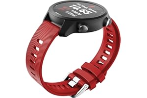 NotoCity Pasek wymienny do Garmin Forerunner 645 / 245, pasek 20 mm, zapasowy pasek, miękki silikon, do Vivoactive 3 Music Vívomove HR Forerunner 645 / 245 Music (czerwony)