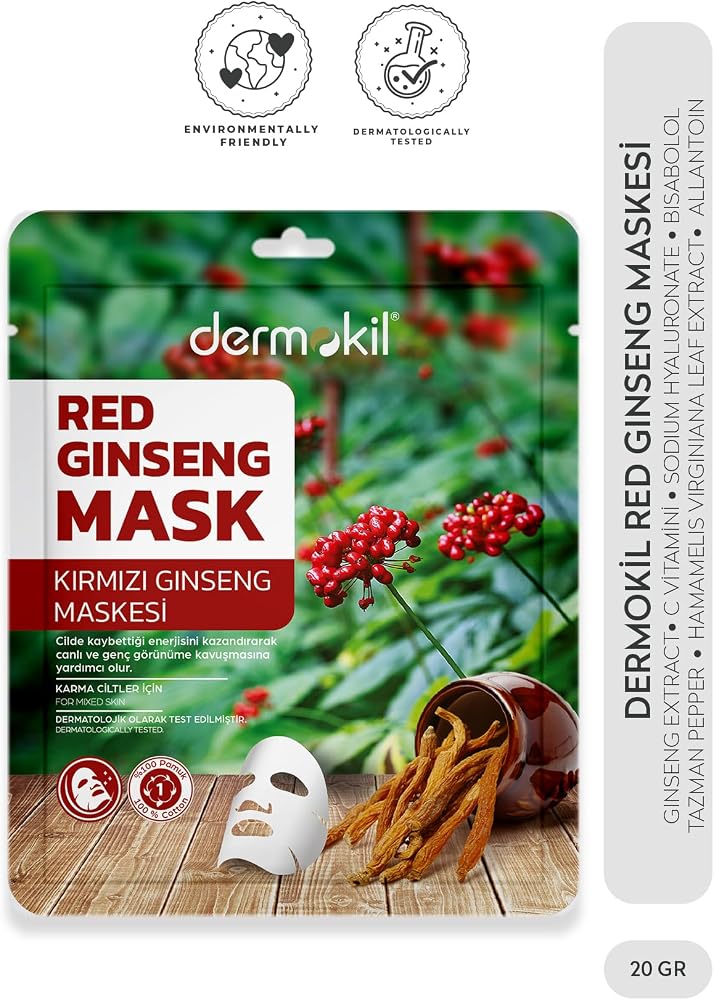 Dermokil Kırmızı Ginseng Maskesi Karma Ciltler için 20 gr