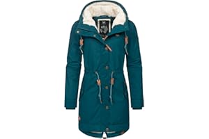 Ragwear Damen Wintermantel Warmer Parka lang mit Kapuze YM-Canny Intl XS-6XL