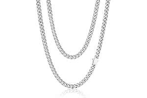 PROSTEEL Cadena Cubana Hombre Collar Cubano Eslabones Acero Inoxidable 6/9/12mm Ancho Cadenas Cubanas Hip Pop Punk Rock 46cm-76cm