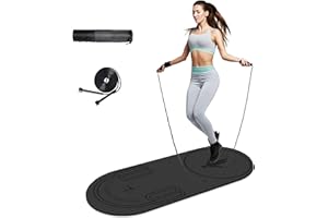 LaiEr Tapis de corde à sauter, 140 x 62 x 8 mm tapis d'exercice de fitness, protection des genoux, absorption des chocs, tapis de corde à sauter, antidérapant, pour la maison et la salle de sport