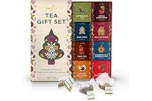 Charbrew Christmas Festive Folk Tea Gift Set – 16 Teabags in Gift Box | 8 Premium Blends (Black, Herbal & Fruit) | Holiday Tea Assortment, Stocking Filler & Gift for Tea Lovers