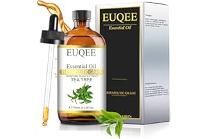 EUQEE Aceites Esenciales de Árbol de té 118ml, 100% Aceite Esencial Naturales Puros de Grado Terapéutico, Aceites Esenciales para Humidificador, Perfectos para Aromaterapia, Masajes, Baño