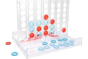 WELL HOME MOBILIARIO & DECORACIÓN- Juego de Cuatro en Raya en Base Transparente, Multicolor, 25,3x18,6x19,9 (Koopman International BV 497200030)